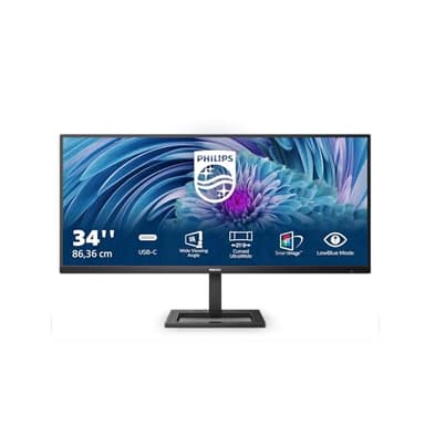 Philips 346E2LAE Monitor Gaming 34" UWQHD FLAT, 21:9 con USB-C, 3440*1440, AMD Fresync, 100Hz, 1ms, 300cd/m2, Display Port, Hdmi 2.0, Hub USB, Speakers Integrati, Multiview, Ergonomico