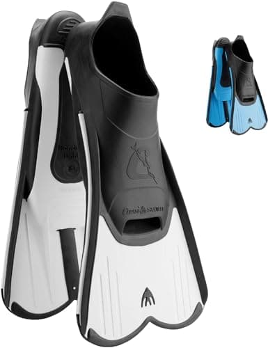 Cressi Light Fins, Pinne Corte Leggere e Potenti per Nuoto/Snorkeling Adulti e Bambini Unisex, Bianco/Nero, 37/38 EU