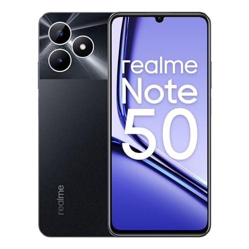 realme Note 50 Smartphone 4+128 GB, Corpo Sottile e Leggero da 7,99 mm, Display a 90 Hz, Fotocamera AI da 13 MP, Batteria da 5000 mAh, Doppia SIM Card, Nero (Senza Adattatore)