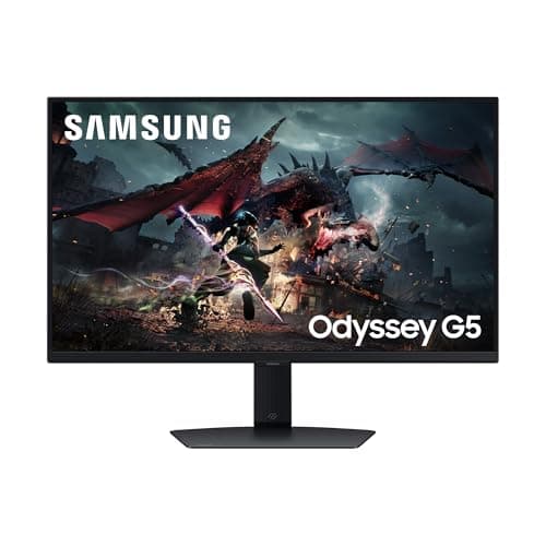 Samsung Monitor Gaming Odyssey G5 (S27DG502), Flat, 27", 2560x1440 (QHD), IPS, 180Hz, 1 ms, AMD FreeSync, Adaptive Sync, HDMI, Display Port, Ingresso Audio, HAS, Pivot, Flicker Free