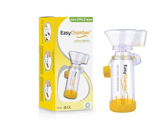 EasyChamber distanziatore antistatico Dispositivo con maschera per bambini, camera di inalazione, uso con inalatore a dose dosata, senza BPA e lattice