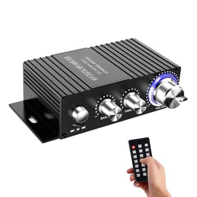 Hi-Fi Audio Amplificatore, Bluetooth Amplificatore di Potenza Audio, 50W×2 Ricevitore Stereo Amp per Home Theater,Altoparlante Auto(Alimentatore Non Incluso)