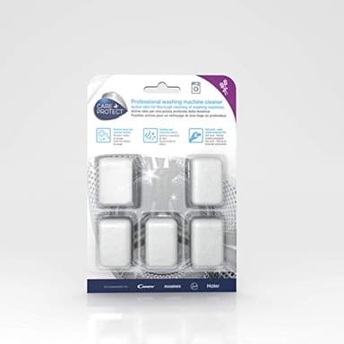 CARE + PROTECT Tabs Igienizzanti Cura Lavatrice, Pulizia del Filtro e Cestello, Elimina Sporco e Cattivi Odori, 5 Pastiglie, Profumo di Lavanda