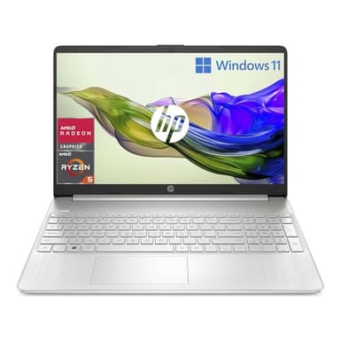 HP Laptop 15s-eq2115nl, AMD Ryzen 5-5500U, RAM 8GB DDR4, SSD PCle 512GB, AMD Radeon Integrated, Display 15,6" FHD, Antiriflesso, Slim, Wi-Fi, Webcam HD, Lettore di Schede, Windows 11, Argento