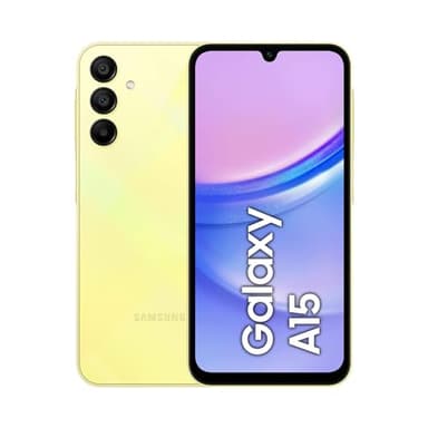 Samsung Galaxy A15, Smartphone Android 14, Display Super AMOLED 6.5" FHD+, 4GB RAM, 128GB, memoria interna espandibile fino a 1TB, Batteria 5.000 mAh, Yellow [Versione Italiana]