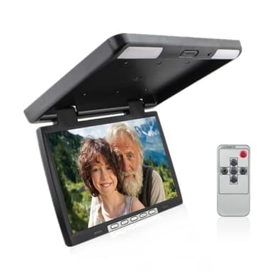 KUNFINE 15.4 Pollici Monitor Auto Montato Sul Tetto Schermo A Soffitto Auto Video HD Veicolo Flip Down Overhead Lettore Multimediale nero