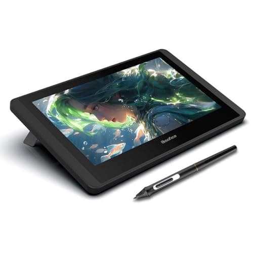 Bisofice 12HD-A Tavoletta Grafica con Schermo Professionale, Display HD 1920×1080 da 11,6 pollici, con Stilo Senza Batteria, per Disegno Digitale e Fotoritocco, Supporta Windows e Mac