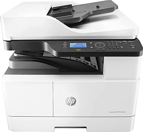 HP LaserJet M443nda 8AF72A, Stampante Multifunzione A4, Stampa Fronte e Retro Automatica in b/n, 25 ppm, USB, Gigabit Ethernet, HP Smart, Scanner piano A3, Display Touch a colori da 20,3 cm, Bianca
