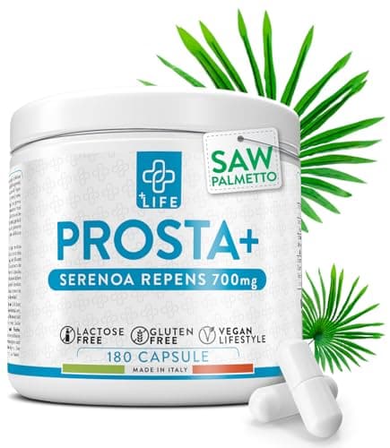 Serenoa Repens Prostata Integratore 700mg PiuLife® 2 Al Giorno, Saw Palmetto Con Pygeum Africanum Per Il Benessere Delle Vie Urinarie Uomo, Estratto Di Mirtillo Antiossidante, Prostaplus 180 Capsule