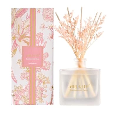 Airkeep Profumatore per Ambienti SANDALWOOD ROSE 170ml, Diffusore Profumo Ambiente Con 8 Bastoncini di Fragranza, Diffusore Di Fragranze per Bagno, Appartamento, Decorazione Della Casa