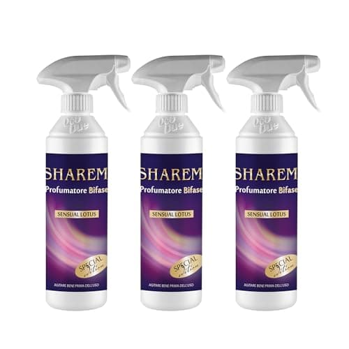 Cubex Professional | Kit 3 Deo due Sharem, Profumatore Per Ambienti Bifase da 500 ML di Alta Qualità Per Interni, Esterni e Pulizie, Ideale per Tende, Tessuti e Ambienti Abitati da Animali Domestici