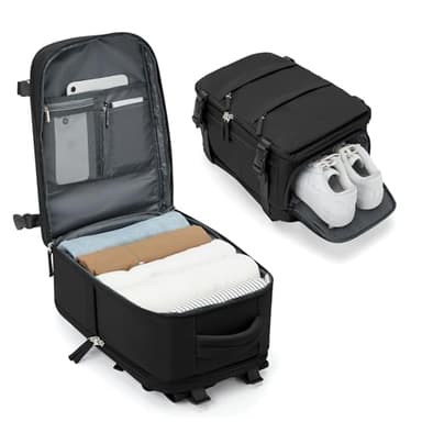 BJLFS Borse da Cabina per Ryanair 40x20x25 Bagaglio a Mano Zaino Borsa Zaino da Viaggio, Zaino da trekking,Zaino Easyjet,Zaino Casual per laptop,Nero