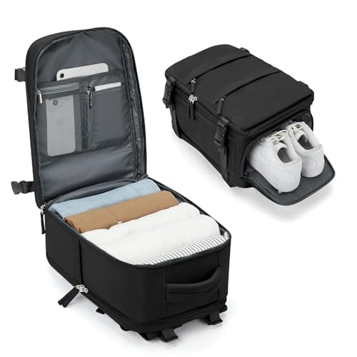 BJLFS Borse da Cabina per Ryanair 40x20x25 Bagaglio a Mano Zaino Borsa Zaino da Viaggio, Zaino da trekking,Zaino Easyjet,Zaino Casual per laptop,Nero