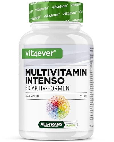 Multivitaminico A-Z - 365 capsule ad alto dosaggio con 26 forme bioattive e materie prime di marca - Vitamine + Minerali - Complesso All In One - Vegan