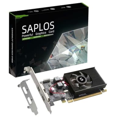 SAPLOS Radeon HD 6570 Scheda Grafica, 2 HDMI, 1G GDDR3 64-bit, Schede Video PC, basso profilo, GPU per computer, PCI Express x16, per Win 7,8,10