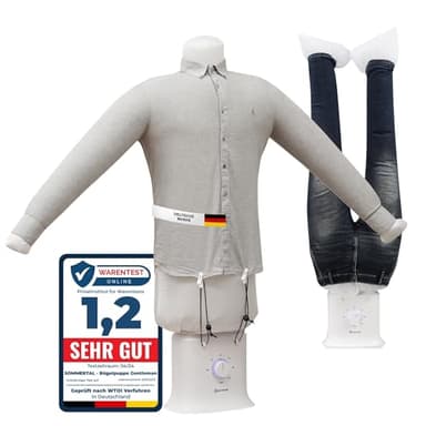 Sommertal Manichino da stiro Gentleman – stiratrice per camicie, camicette, magliette, pantaloni – macchina da stiro con 2 in 1 funzioni di stiratura e asciugatura – aiuto efficiente per stirare