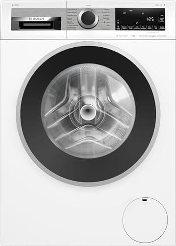 Bosch Elettrodomestici WGG244F1IT Serie 6 Lavatrice a carica frontale, capacità 9 kg, 1400 rpm, Dosaggio automatico i-DOS, Iron Assist, Sistema Anti macchia, Bianco, 60 cm