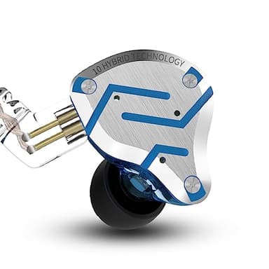 Yinyoo KZ ZS10 Pro - Auricolari in-ear monitor 4BA e 1DD KZ, auricolari in-ear ibridi Zs10 Pro IEM, con cavo staccabile a 2 pin da 0,75 mm (blu riflesso, senza microfono)
