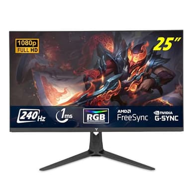 YEYIAN Monitor Piatto Gaming Advance 25" FHD | 1920 x 1080 | Pannello LED VA | Effetti RGB | View 178° | 3000:1 | 240 Hz | 16:9 | 16,7 milioni di colori | Risposta 1 ms | VESA | DisplayPort/HDMI