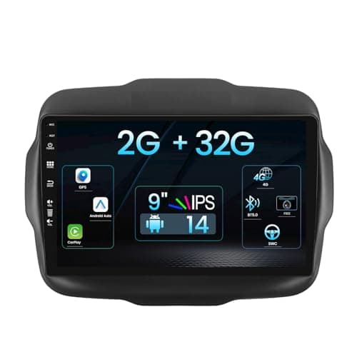 MISONDA Autoradio Android 14 Per Jeep Renegade 2015-2020 - GPS Navi Carplay 2G+32GB - Rear camera - 9 inche IPS - Support DAB/Steering wheel control/WiFi/Bluetooth/Mirrorlink/USB/RDS