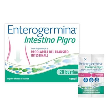 Enterogermina Intestino Pigro, Fermenti Lattici Probiotici, Prebiotici per Adulti - Integratori a base di Probiotici ed Estratti Vegetali per Stitichezza (28 Bustine Gusto Frutti di Bosco)