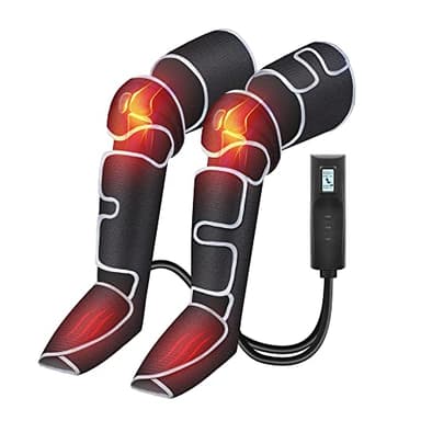 COMFIER Massaggiatore per gambe, a compressione, al polpaccio, con calore, regali per uomini, 3 impostazioni di calore e 3 intensità, nero