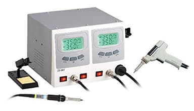 STAZIONE SALDANTE DISSALDANTE ZD-987 SALDATURA E DISSALDATURA PISTOLA SUCCHIA ASPIRA STAGNO A POMPA SALDATORE DISSALDATORE emporiotecnologico® DOPPIO DISPLAY 110-240V