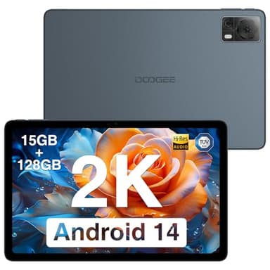 DOOGEE T20S Tablet Android 14,Octa Core，10.4" 2K,15GB(8+7) RAM+128GB ROM,7.9mm Tablet in Offerta,7500mAh Tablet con Sim,13MP+5MP,Dual 4G LTE,4G/5GWi-Fi,Widevine L1,470g，GPS/FM/OTG，Grigio