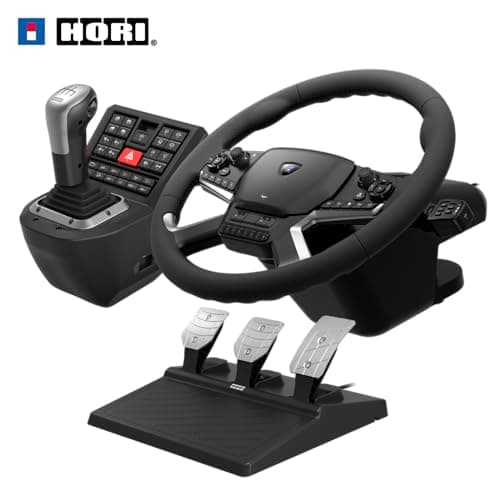 HORI Truck Control System con Force Feedback - Volante con Cambio e Pedaliera per Truck Simulator per PC (Windows 11/10)