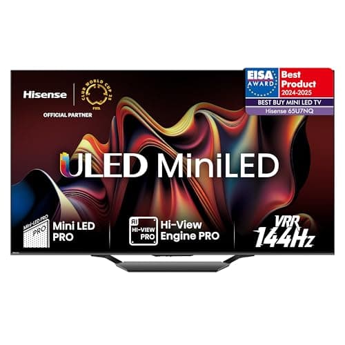 Hisense TV 65" Mini-LED 4K 65U72NQ, Smart TV VIDAA U7, Dolby Vision IQ, HDR 10+ Adaptive, 144Hz Game Mode PRO, Alexa Built-in, VIDAA Voice, Tuner DVB-T2/S2 HEVC 10, lativù 4K