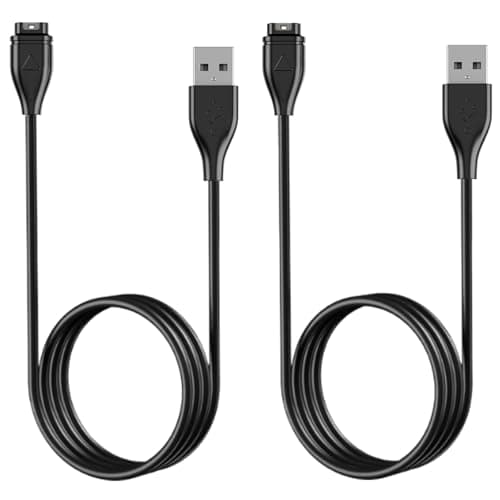 2 Pezzi Cavo Caricatore per Garmin Watch Venu 2/2s/2 Plus/3/3s/Sq/Sq 2, Vivoactive 5/4/4s/3/3 Music/Vivomove 3/3s/HR, Forerunner 55/158/245/265/255/645/745/965/955/945, USB Cavo di Ricarica (1m+1m)