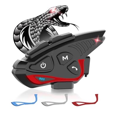 Moman Interfono Moto, CP-S Auricolare Casco Moto 8 Motociclisti 2000M Sistema di Comunicazione Connettività Universale con Radio FM Cancellazione del Rumore Condivisione Musica Impermeabile, Singolo