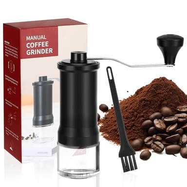 Ledebouk Macinacaffè manuale, Macina Caffè Manuale, Coffee Grinder con Meccanismo Conico in Ceramica Ad Alta Precisione, Esterno Regolabile, per Aeropress, Espresso, Pour Over, French Press e Moka