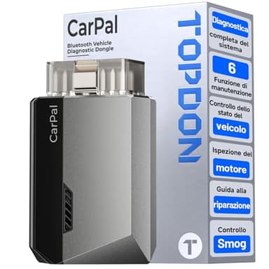 TOPDON CarPal-A OBD2 Auto Diagnostica, Bluetooth Diagnosi Auto Professionale in Italiano, 6 Servizi di Reset, AutoVIN, Ispezione Motore, Controllo Smog, Guida alle Riparazioni