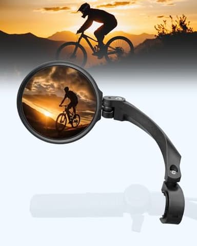 CEMOFE Specchietto Bicicletta Sinistro Specchietto Retrovisore per Bici Elettrica Specchietto Bici Convesso Girevole a 360°per Manubri 18-22mm per MTB Bicicletta Monopattino Elettrico 1 Pezzo
