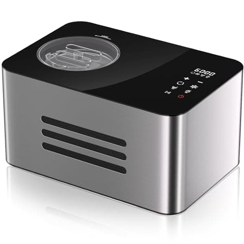 Vpcok Direct Gelatiera 2L con Compressore Macchina per Gelato 150 w Display LED Touch Timer regolabile Gelatiera Autorefrigerante Professionale Cestello Antiaderente per Creme Gelato