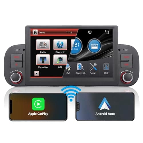 Autoradio DSP ad alta potenza per FIAT Panda 2013-2020 stereo radio schermo con carplay wireless integrato e Android auto Navi Bluetooth Comandi al volante touchscreen USB IPS 7" 1080P radio AM/FM/RDS