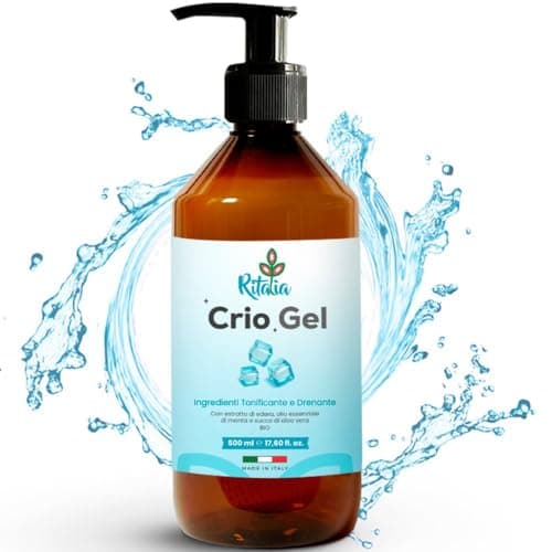 Ritalia® 500ml Crema gambe effetto freddo defaticante e drenante Allevia vene varicose e capillari rotti per gambe stanche gonfie e pesanti Crio gel BIO migliora circolazione RASSODANTE e tonificante