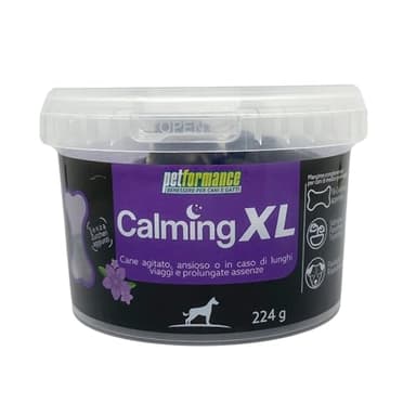Calming XL per Cani di Media Grossa Taglia - Integratore Calmante 100% Naturale per Cani Agitati, Iperattivi Senza Controindicazioni - 16 Gelatine da Masticare, Rilassamento del Cane per Stress Viaggi