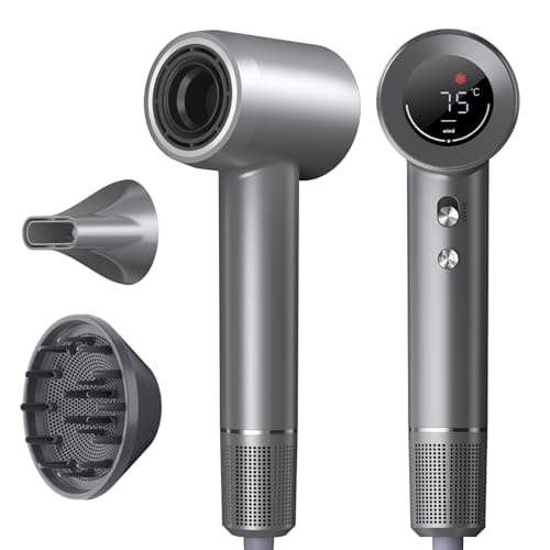 Asciugacapelli ionico professionale, 1600W Asciugacapelli Ionico Professionale, Motore Senza Spazzole da 110.000 giri/min, Asciugacapelli da 57 dB, Asciugatura Rapida con Ugello Magnetico