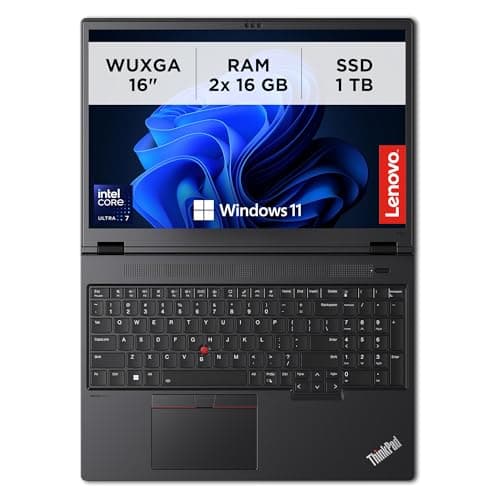 Lenovo - Workstation Mobile 16 Pollici ThinkPad P16v Gen 2, Laptop Professionale Windows 11 Pro, Intel Core Ultra 7 155H, RAM 2x16GB DDR5, 1TB SSD NVMe - Computer NVIDIA RTX 500 Ada, USB-C e HDMI