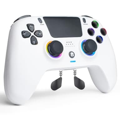 DuLingKer Controller Wireless Compatibile per PS4/Pro/Slim, Hall Effect Controller con Joysrtick/Trigger Hall(Nessuna Deriva), Vibrazione, Luce RGB, Audio, Pulsante M1/M2, Joystick Compatibile con PS4