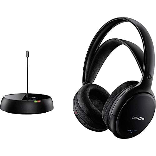 PHILIPS AUDIO SHC5200/10 Cuffie HiFi Wireless Sovrauricolari (32-mm-Driver, Trasmissione FM Wireless, Fascetta con Regolazione Automatica, Design Leggero, Ricaricabile) Nero