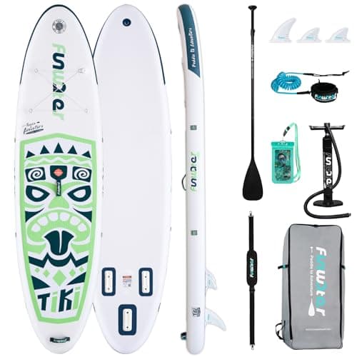 FunWater SUP Gonfiabile Stand Up Paddle Board Tavole da SUP Gonfiabili Adulti Tavola da Surf con Accessori Pompa a Mano,Pagaia,3 Pinne