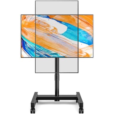 TVON Porta TV con Ruote Per Schermi Plasma/LCD/LED 13-50 Pollici, Girevole Supporto TV da Pavimento Regolabile in Altezza Carrello con Ruote Fino a 20 kg, Max. VESA 200 x200 mm, Nero