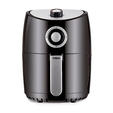 Tower T17023 Friggitrice ad Aria Manuale Vortx, Air Fryer con Circolazione Rapida dell'Aria e Timer da 30 Minuti, Friggitrice Aria da 2,2 Litri, Nero