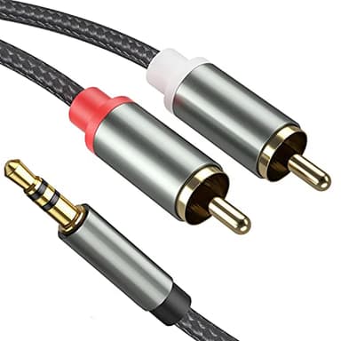Froggen Cavo RCA Jack 3.5mm Cavo Adattatore 3,5 mm a 2 RCA Maschio Cavo Audio Stereo Jack in Nylon per Smartphone Amplificatore MP3 Altoparlante Subwoofer Tablet TV DVD Home Theater ecc - 1M