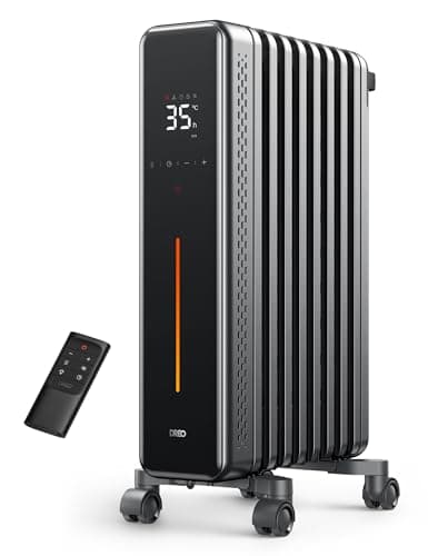 Dreo Radiatore ad Olio, Riscaldatori Elettrici Radianti da 2000W con Telecomando, 4 Modalità, Protezione da Surriscaldamento e Ribaltamento, 24 Timer, Silenzioso, Termostato Digitale, Spazio Grande