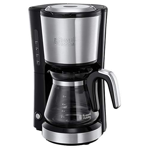 Russell Hobbs Macchina Caffè Americano Mini - Con Filtro per Estrazione e Aroma Ottimali - Design compatto: Max 5 tazze; Caraffa in Vetro da 0.6 L; Filtro Permanente; Piastra riscaldante, 24210-56
