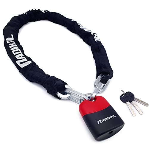 RADIKAL RK4120 Antifurto Moto Catena Antitaglio Cementata ø10, Lucchetto Bici Alta Sicurezza, Serratura Antiscasso, Catenaccio Antifurto per Garage e Ancoraggio Bicicletta Scooter, 120 cm